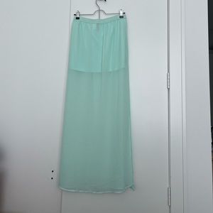 H&M Sheer Maxi Skirt (Aqua)